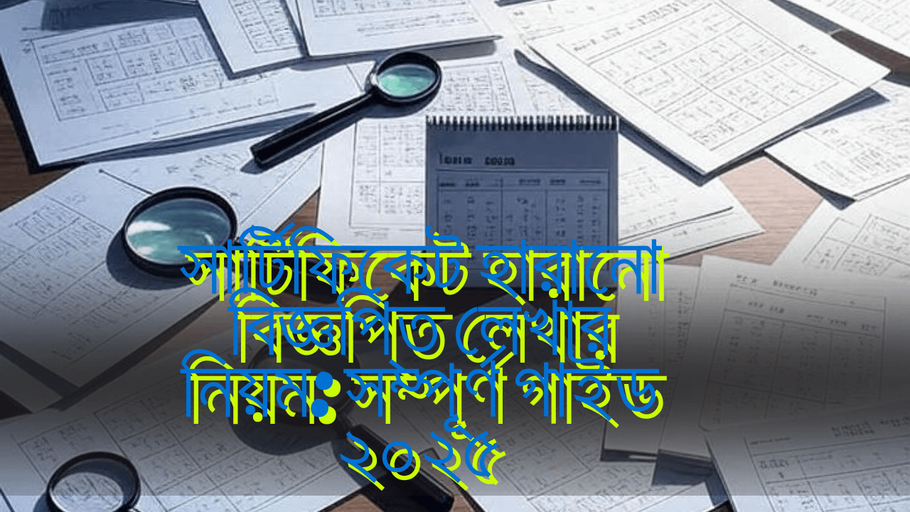 সার্টিফিকেট হারানো বিজ্ঞপ্তি লেখার নিয়ম: সম্পূর্ণ গাইড ২০২৫