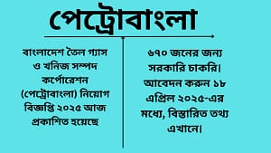পেট্রোবাংলা নিয়োগ বিজ্ঞপ্তি 2025
