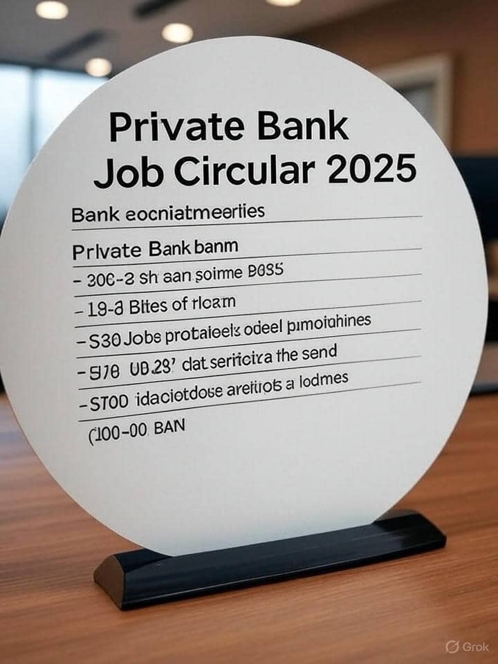 বেসরকারি ব্যাংক নিয়োগ ২০২৫ | Private Bank Job Circular 2025